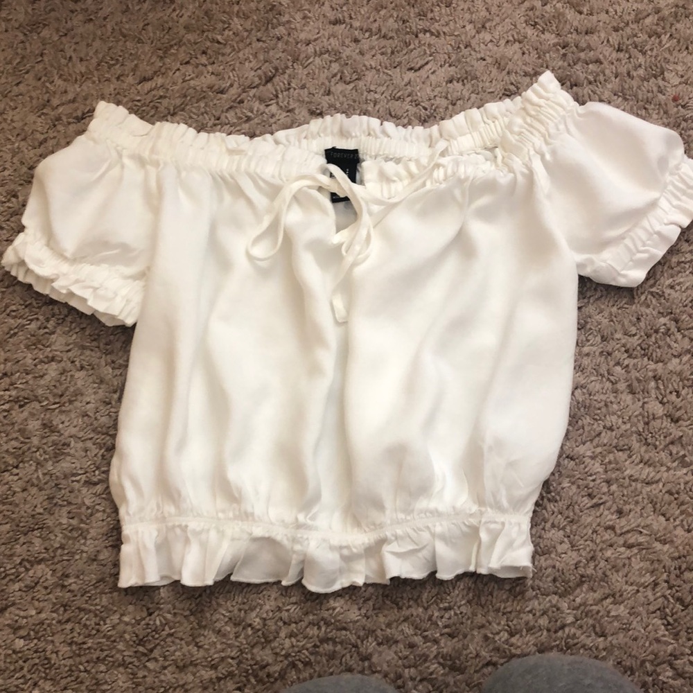 forever 21 crop peasant top